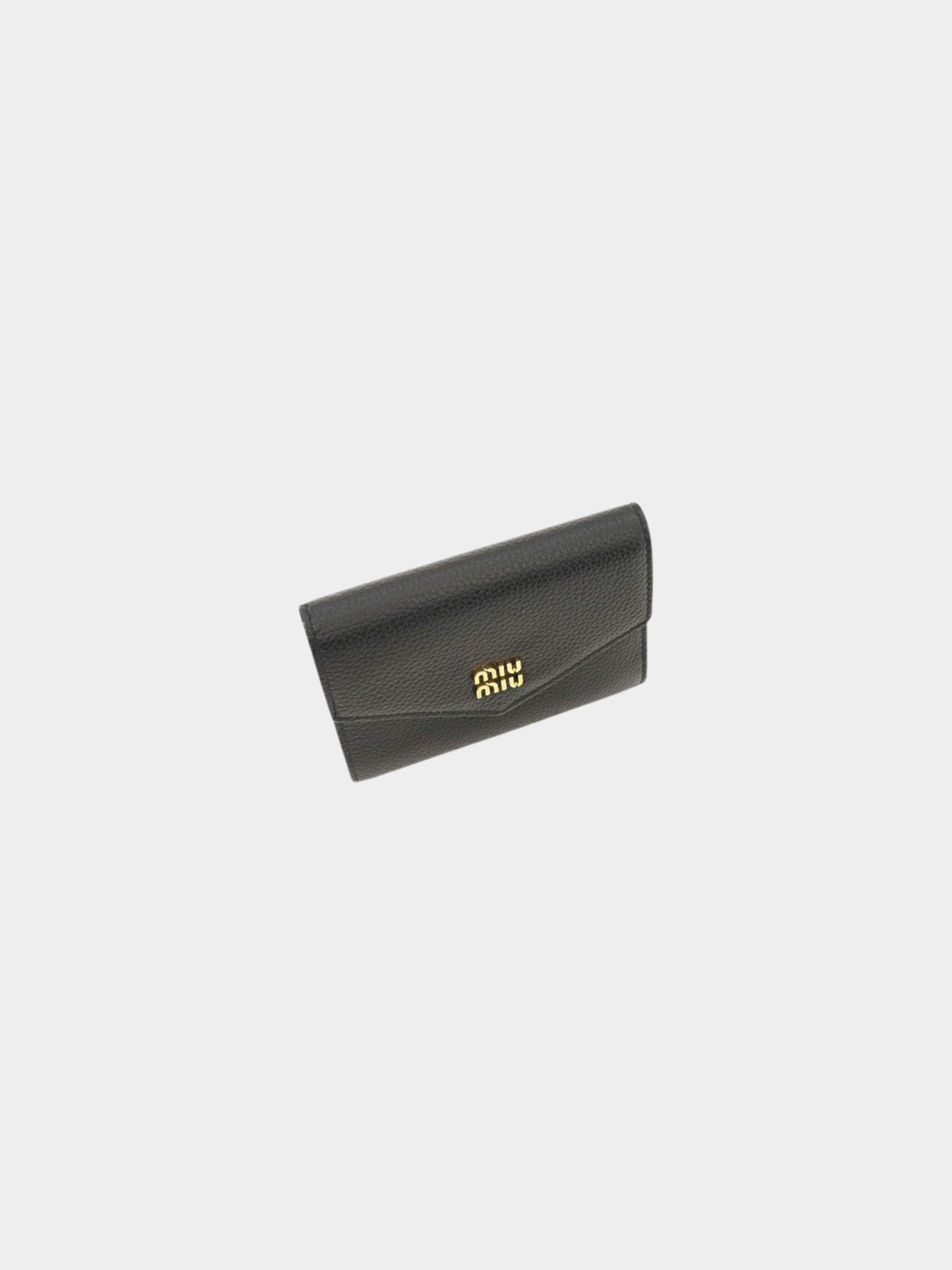 Miu Miu 2010s Black Leather Compact Wallet
