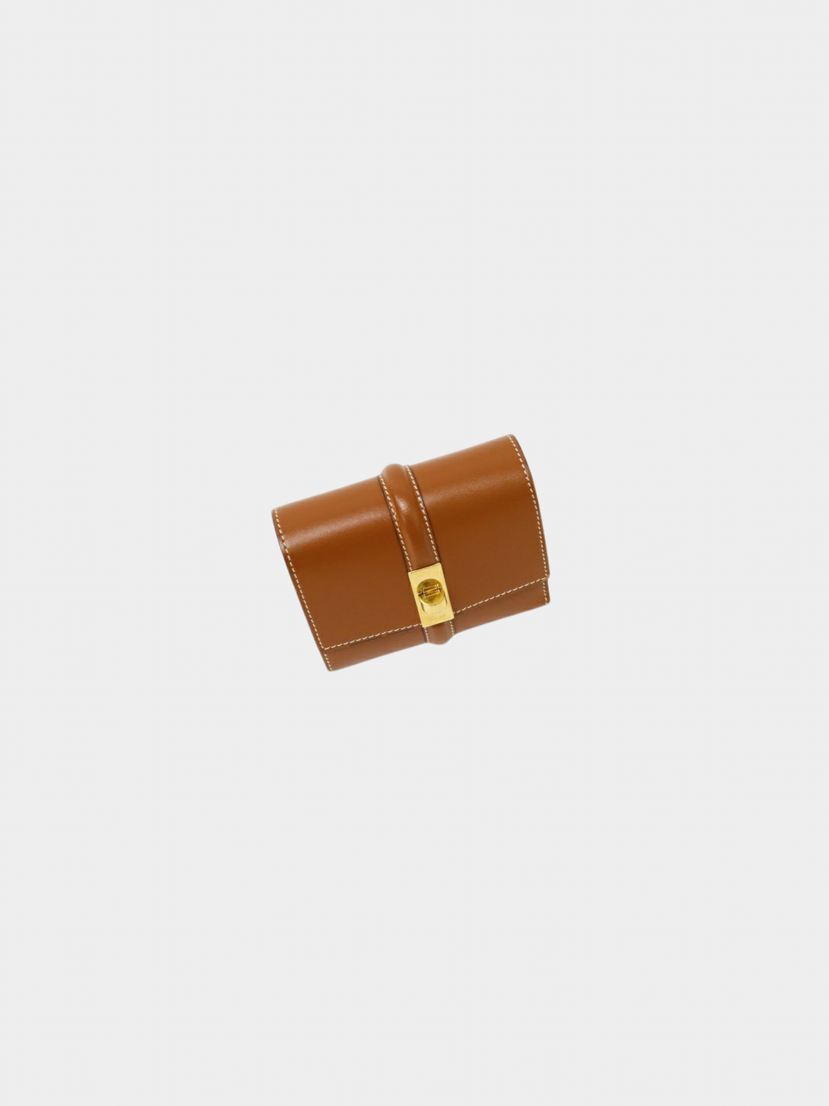 Celine 2000s Brown Leather Small Trifold Wallet