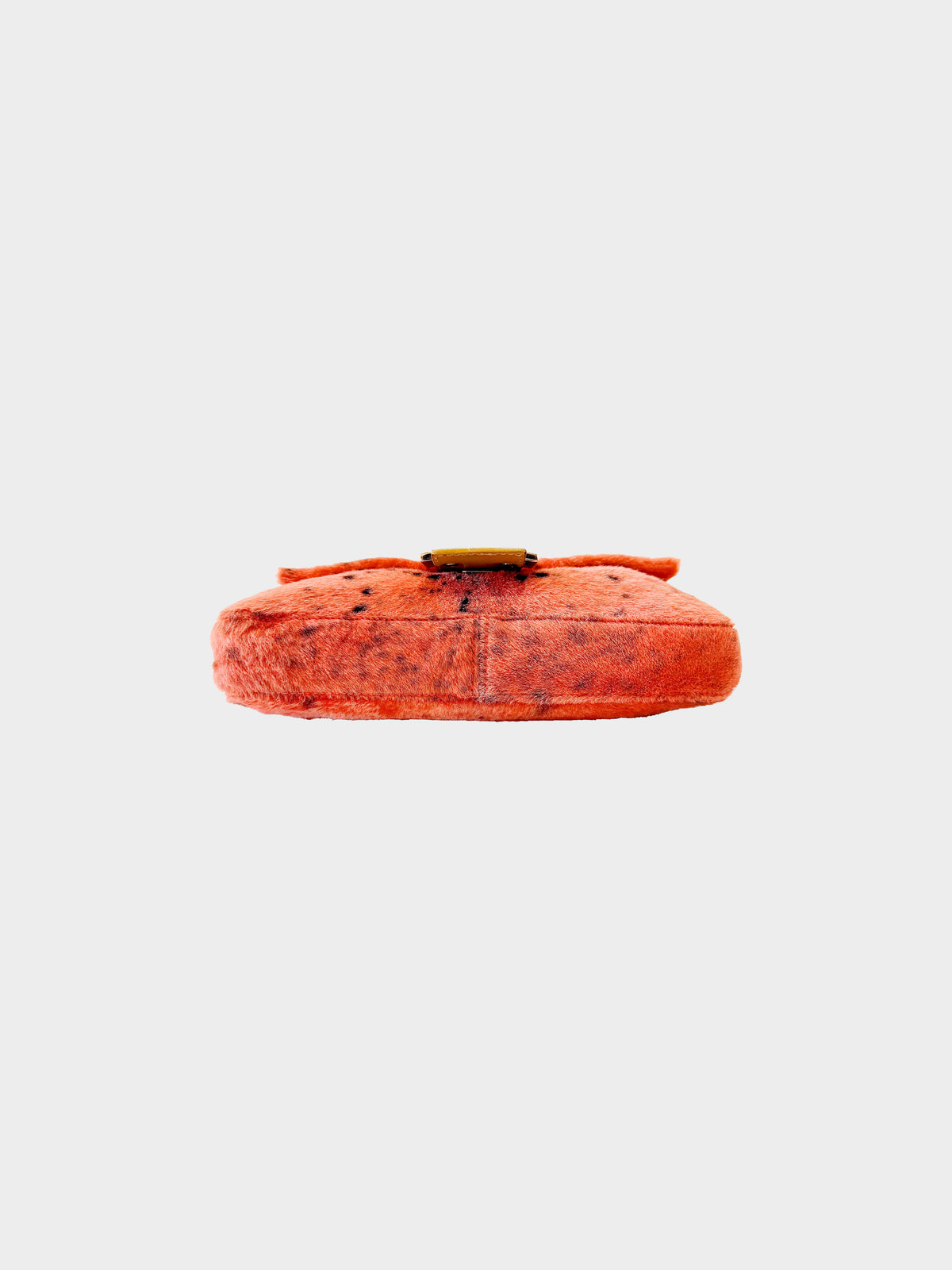 Fendi 2000s Orange Dalmatian Print Pony Hair Baguette