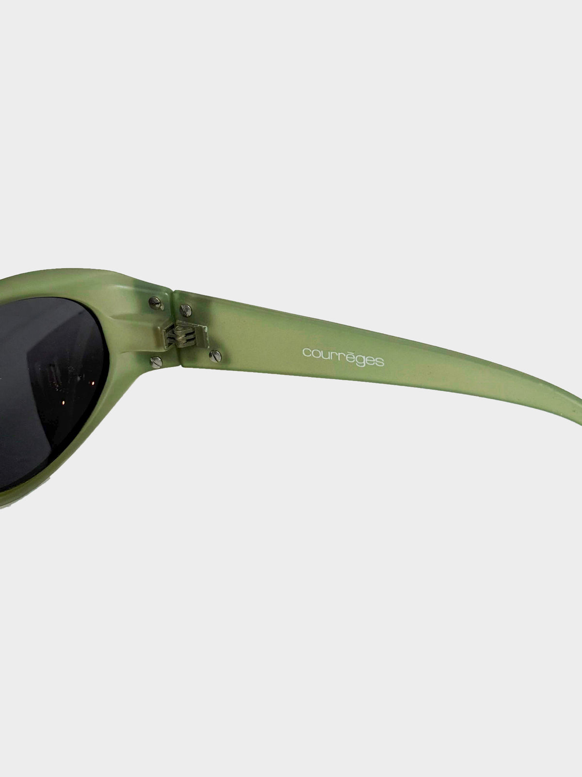 Courrèges 1990s Rare Green Semi-translucent Oval Sunglasses