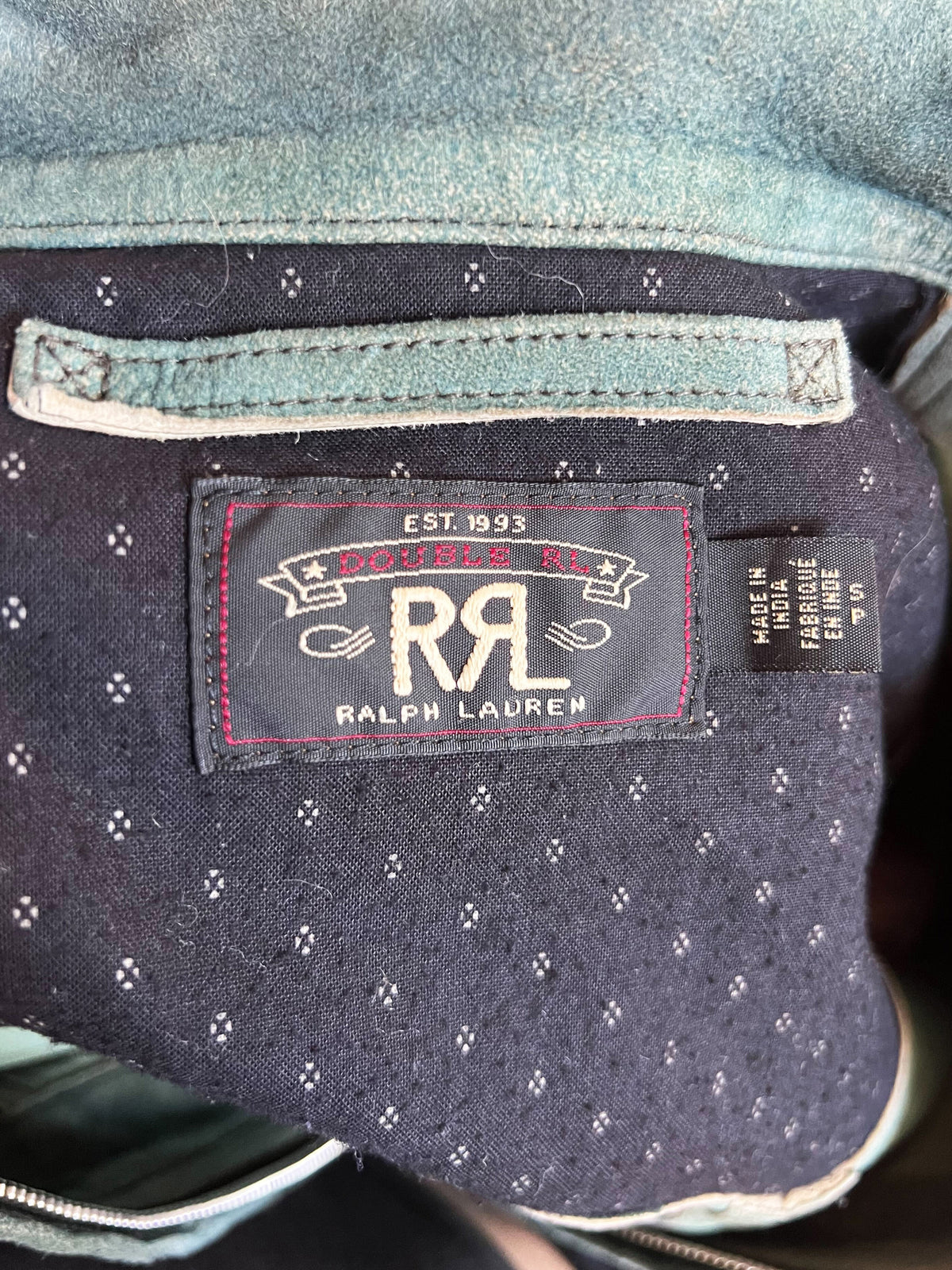 Ralph Lauren 1990s Blue Suede Zip-up Jacket