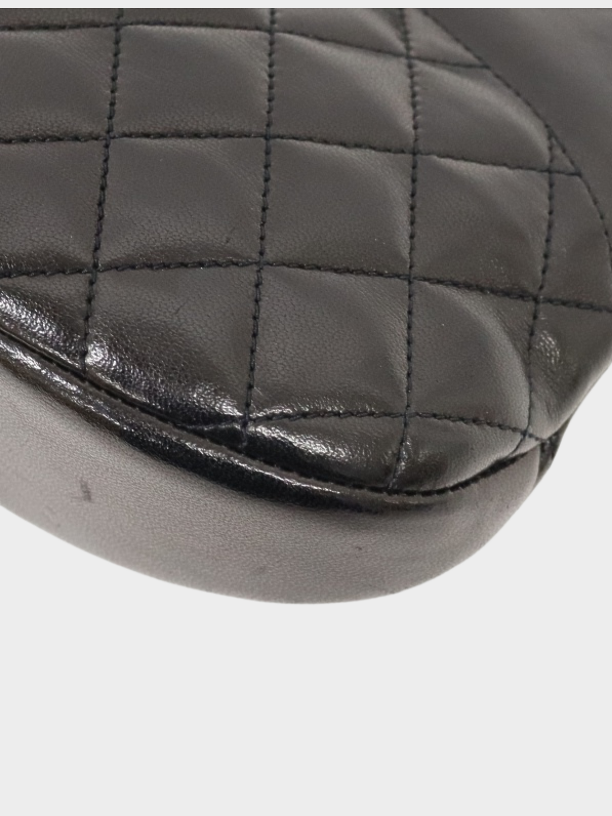 Chanel 1990s Black Lambskin Matelassé Chain 2-Way Bag