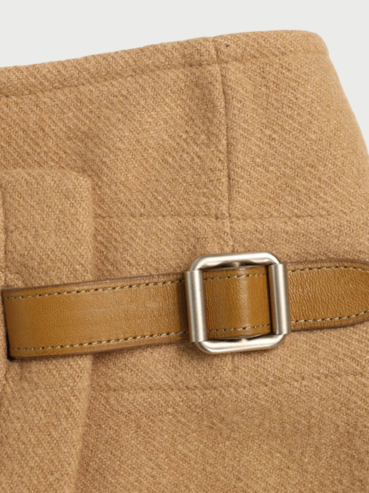 Hermès 1990s Beige Wool Sheepskin Wrap Skirt