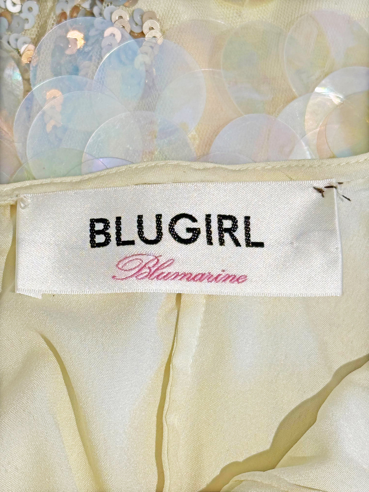 Blumarine 2000s Blugirl Multicolor Iridescent Sequined Polyamide Mesh Dress