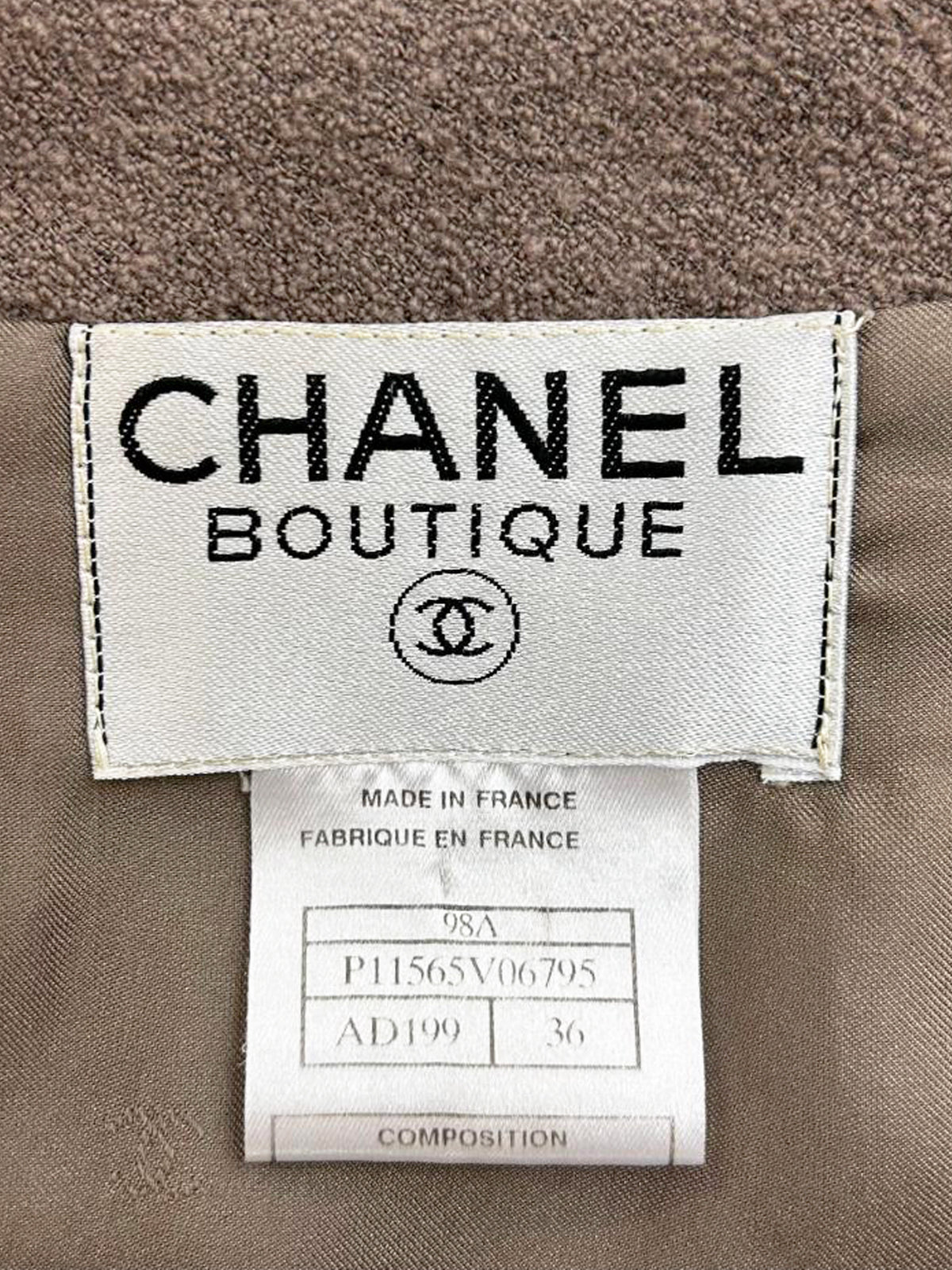 Chanel 1998 Brown Boucle Double Breasted Jacket