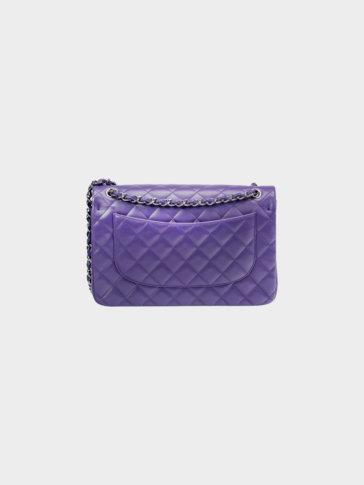 Chanel 2015 Purple Quilted Leather Jumbo Classic Double Flap Bag