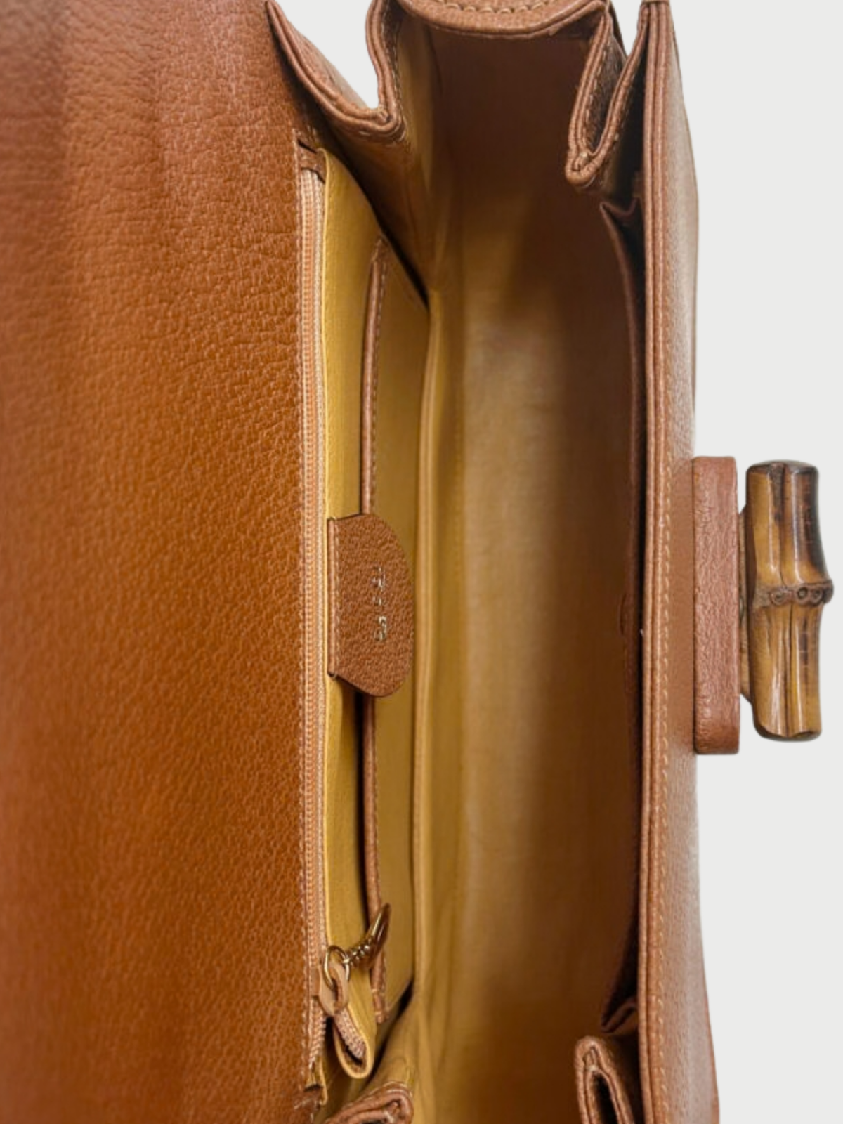 Gucci 1990s Brown Leather Bamboo 1947 Medium Bag