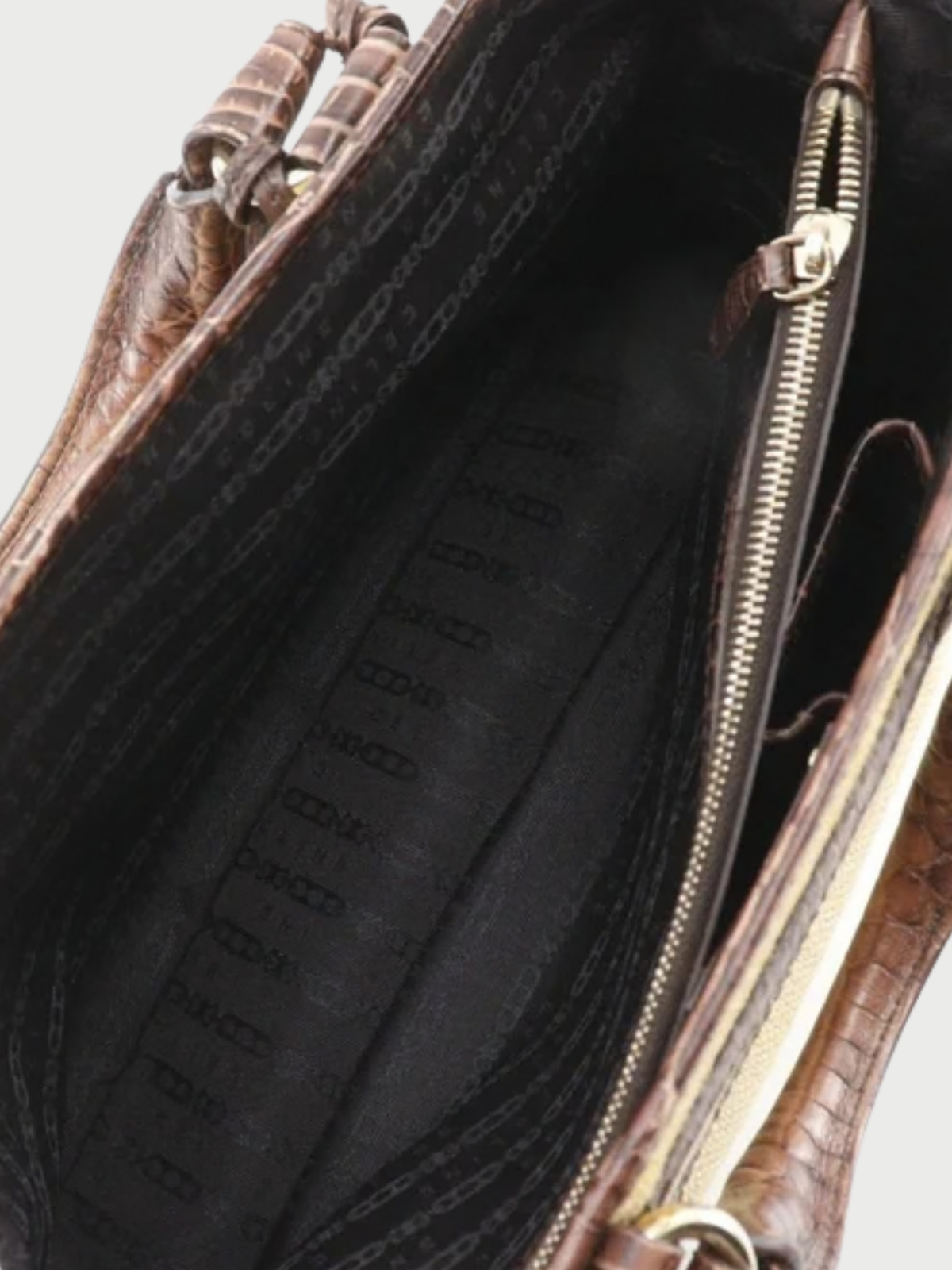 Celine 2000s Brown Straw-Embossed Leather Boogie Bag