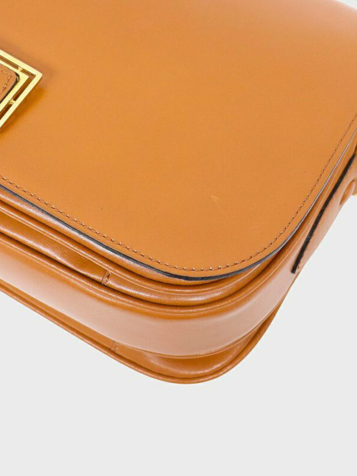 Celine 2000s Brown Triomphe Leather Shoulder Bag