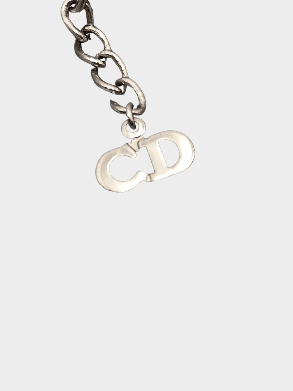 Christian Dior 2000s Silver 'D' Logo Charm Bracelet
