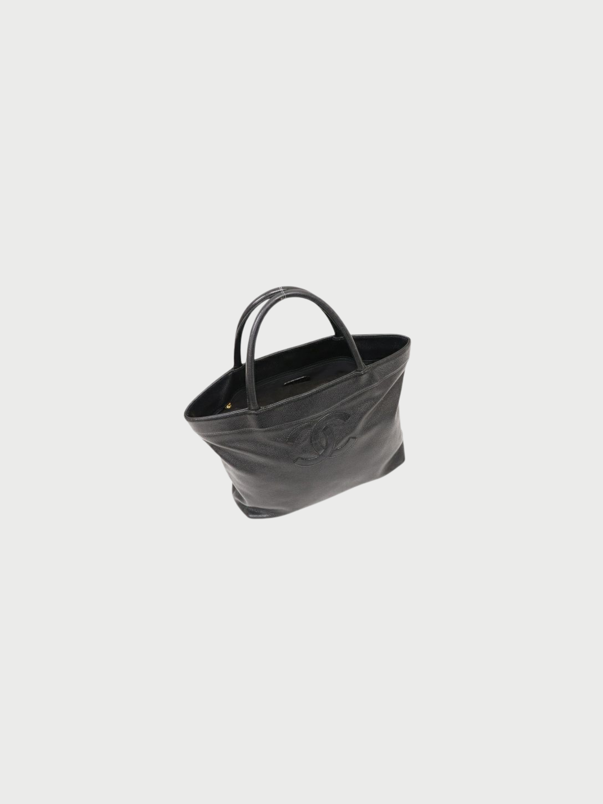 Chanel 2000 Black Caviar Leather Tote Bag