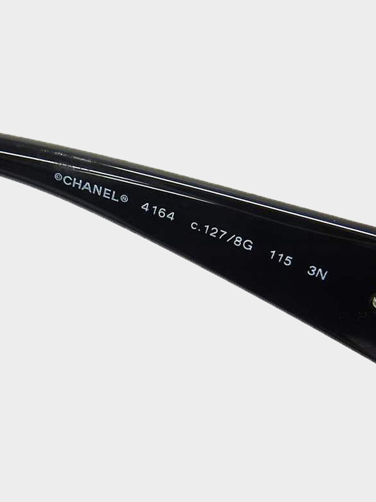 Chanel 2000s Metal Frame CC Logo and Crystal Camellia Flower Sunglasses