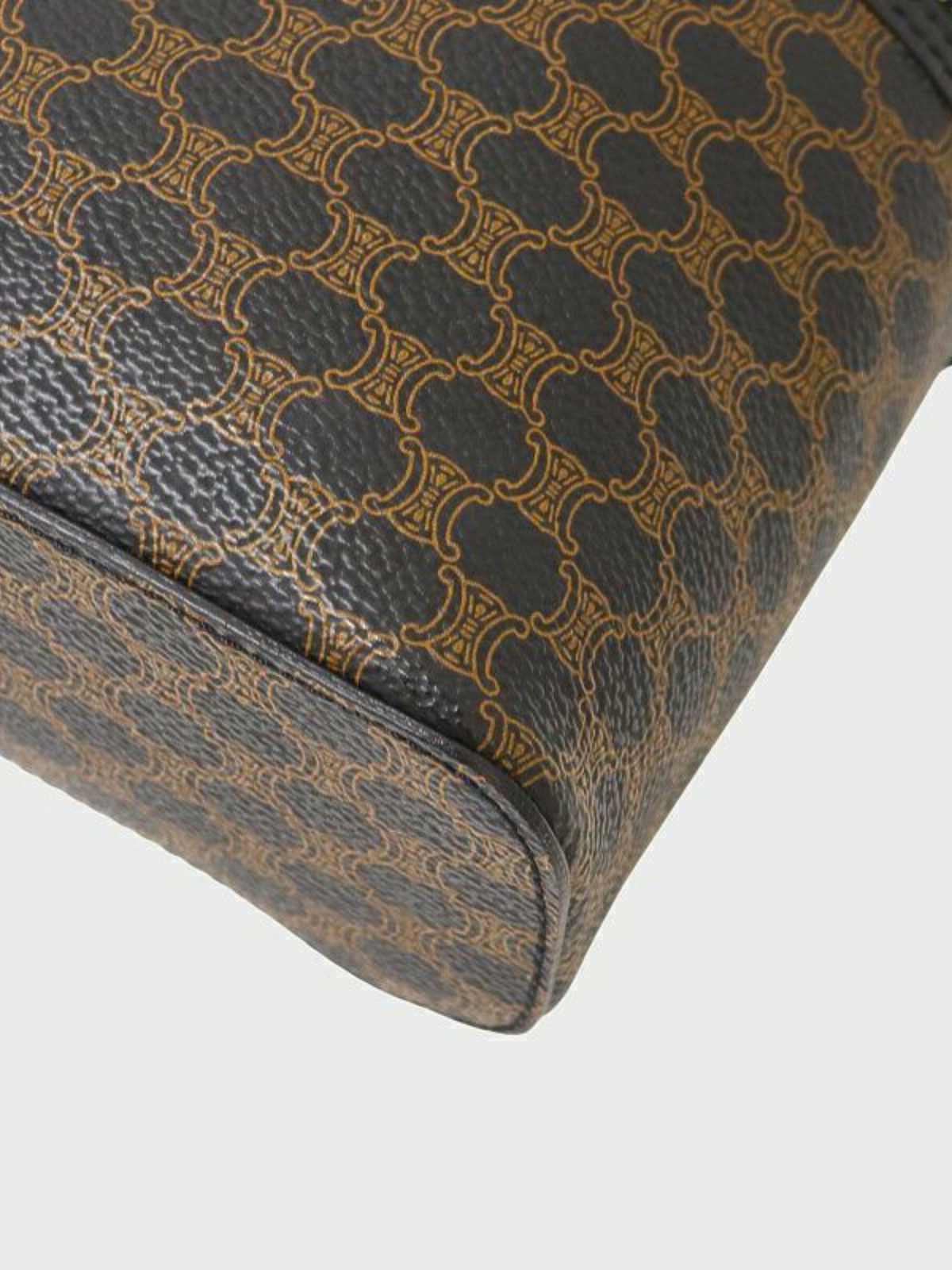 Celine 1990s Black Macadam Blazon Vanity Bag