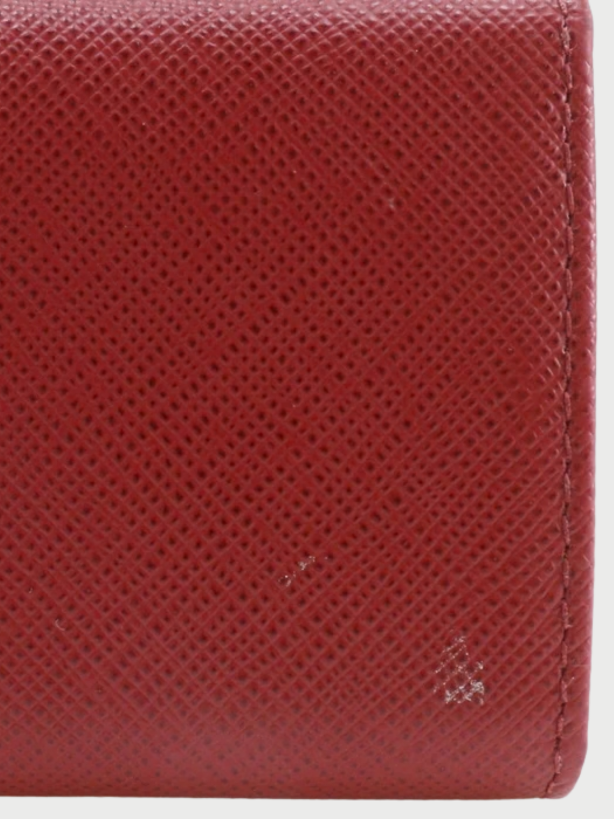 Prada 2010s Red Saffiano Leather Key Case