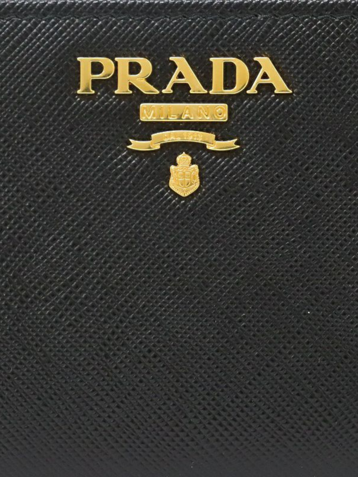 Prada 2010s Black Saffiano Leather Logo Wallet