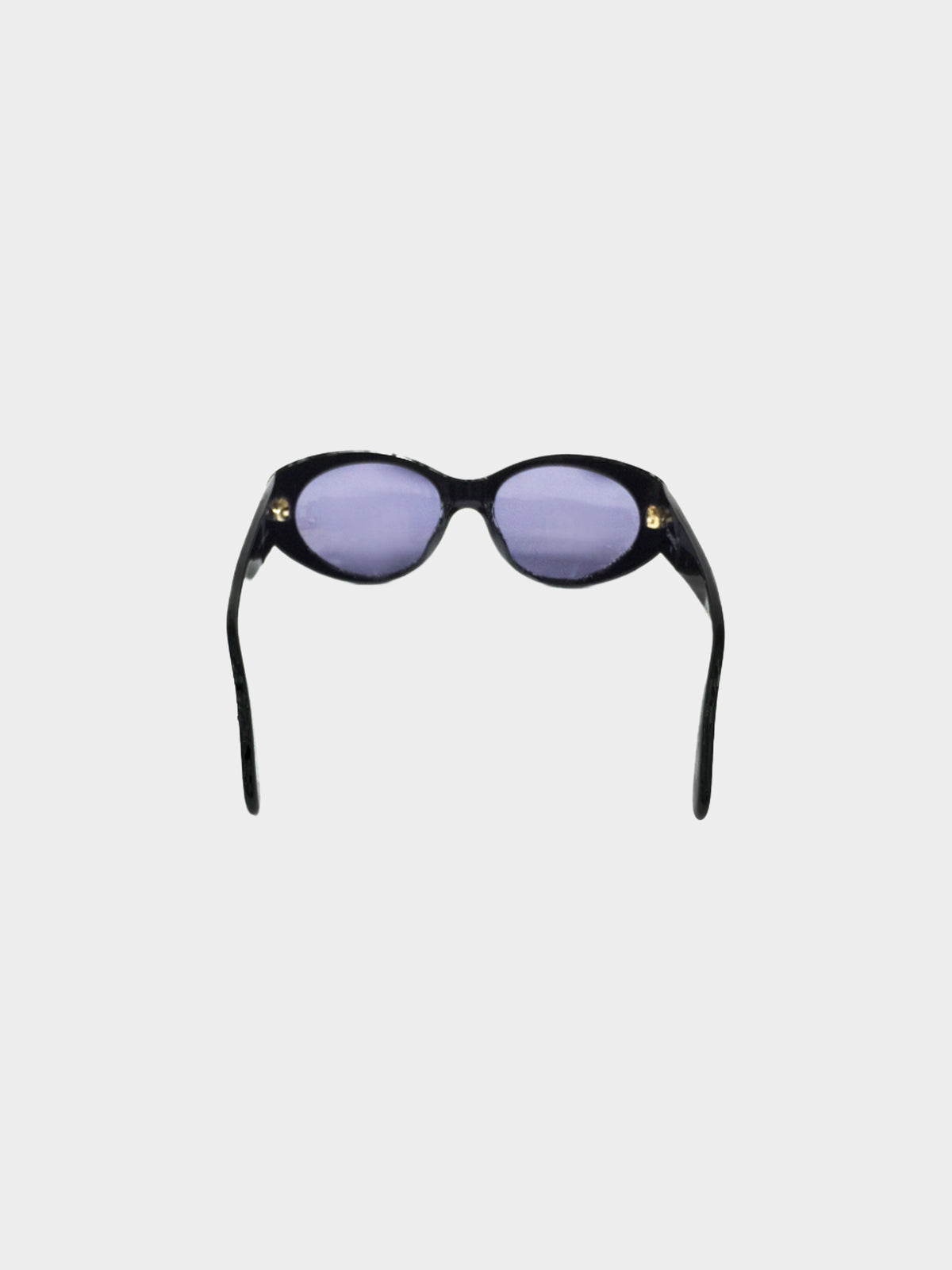 Chanel 2000s Black CC Oval Sunglasses