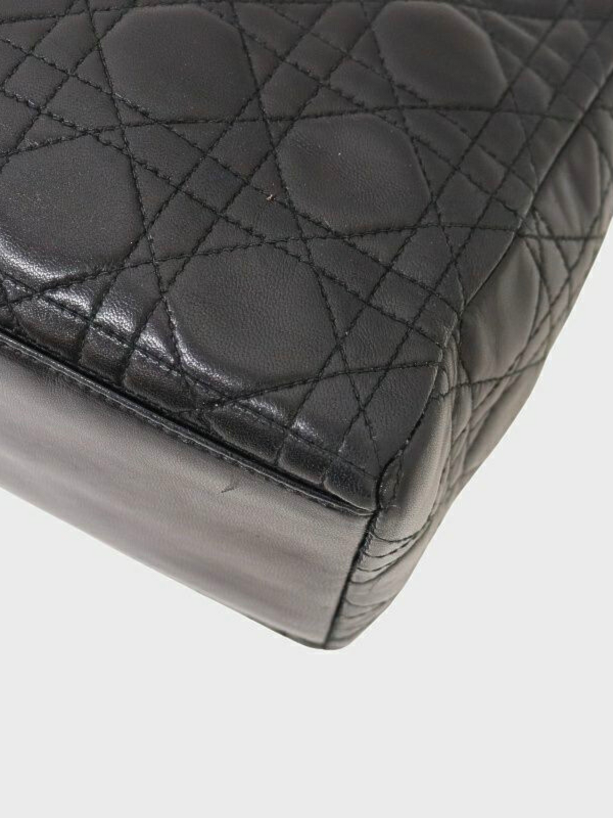 Christian Dior 2000s Black Lady Dior Leather 2-Way Bag