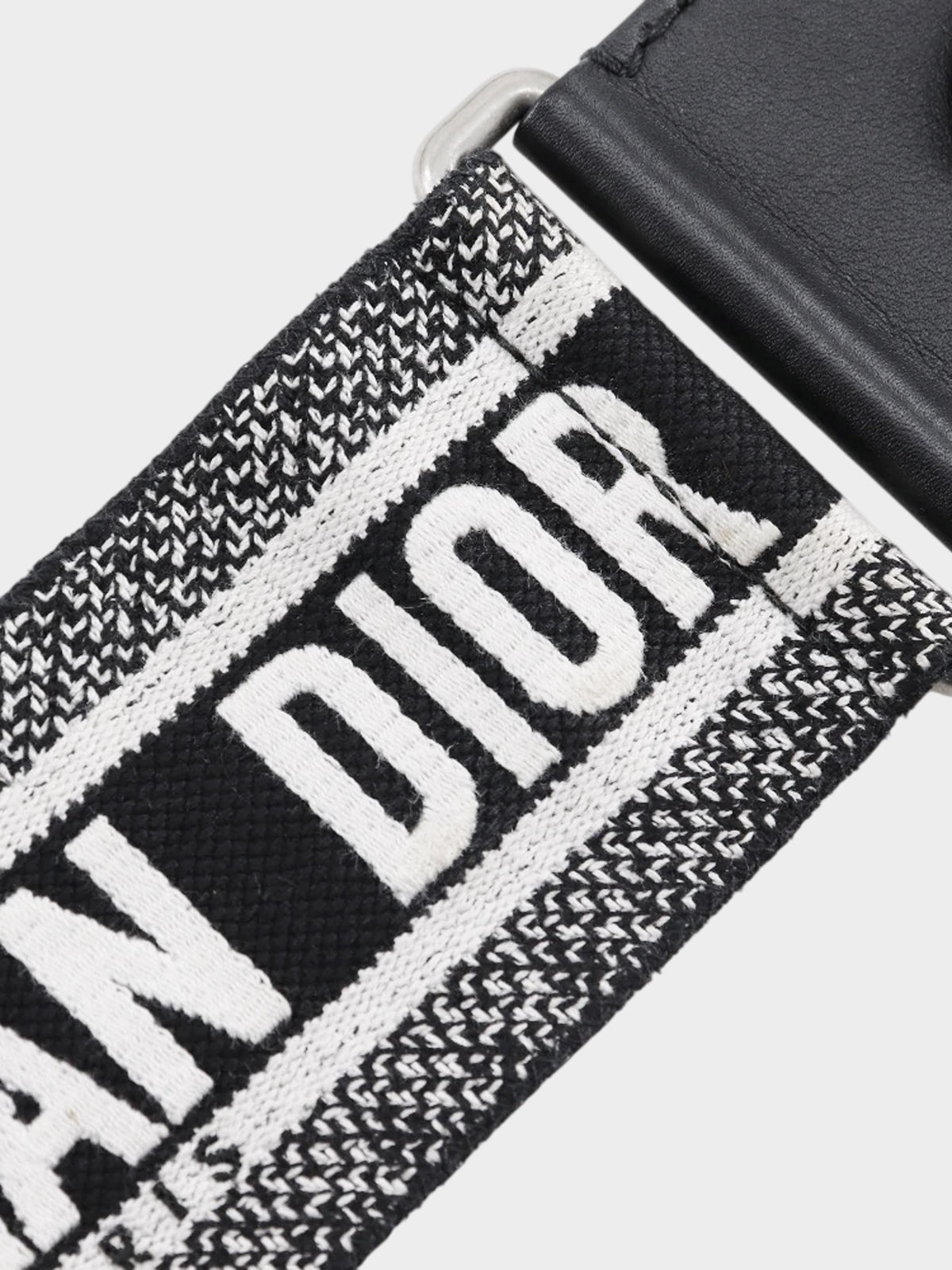 Christian Dior 2018 Black and White Calfskin Leather Checkered J'Adior Chain Flap Bag
