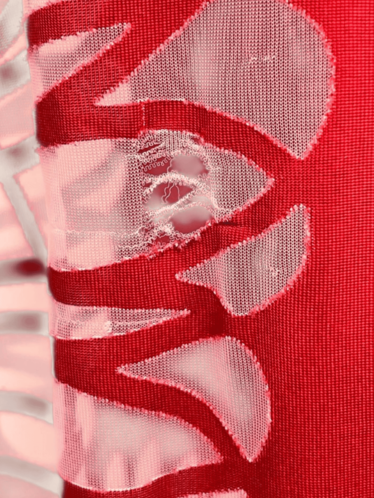 Jean Paul Gaultier SS 2001 Red Art Nouveau Sheer Cutout Tank Dress