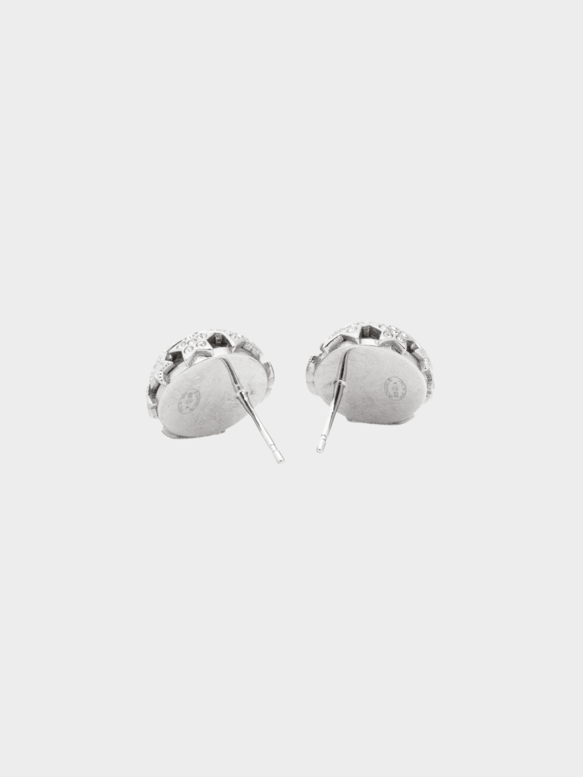 Chanel FW Act 1 2025 Silver-Tone Crystal Star Domed Stud Earrings