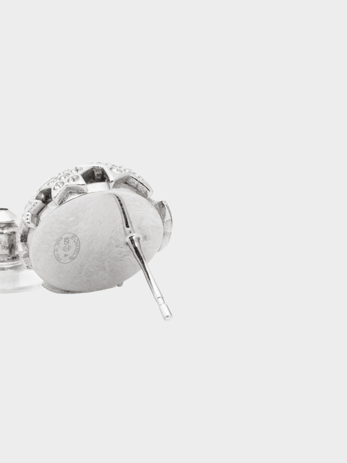 Chanel FW Act 1 2025 Silver-Tone Crystal Star Domed Stud Earrings