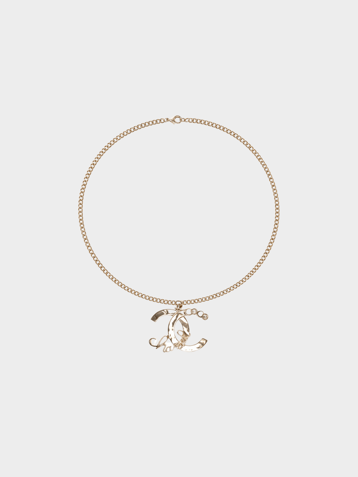 Chanel 2010s Gold Metal CC Logo Necklace