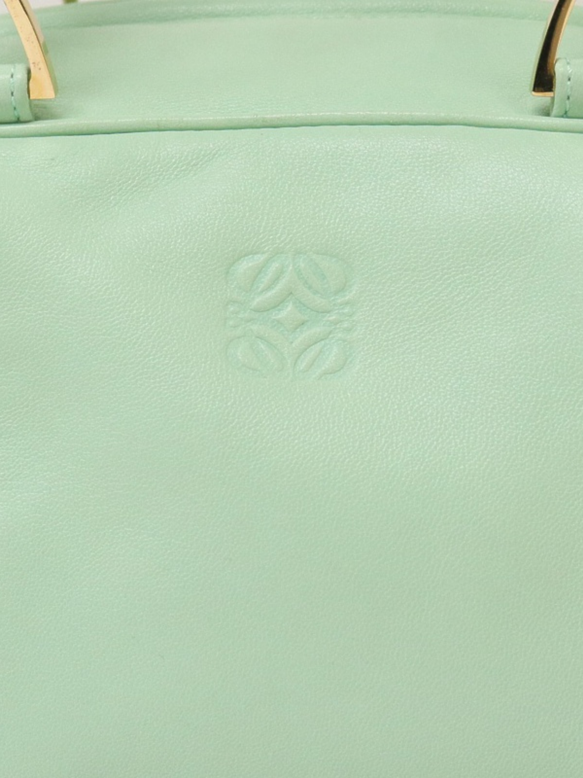 Loewe 2000s Mint Green Nappa Leather Anagram Mini Handbag