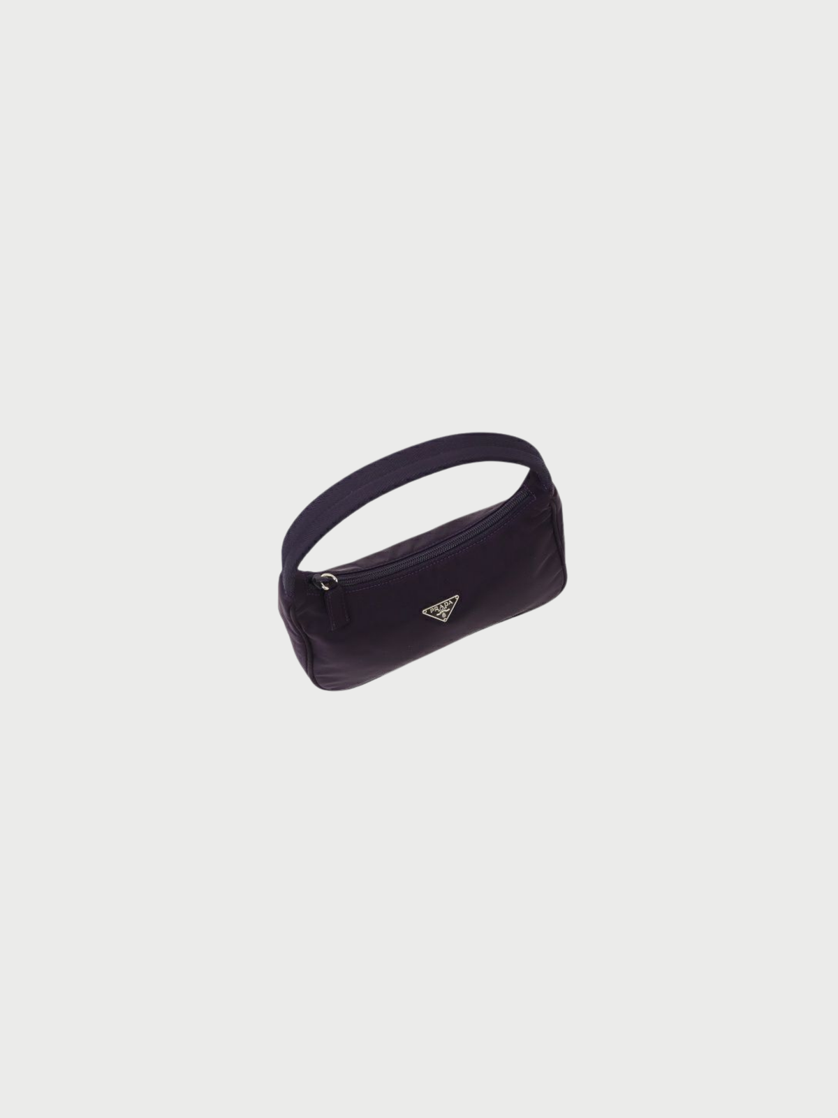 Prada 2000s Purple Triangle Logo Nylon Handbag