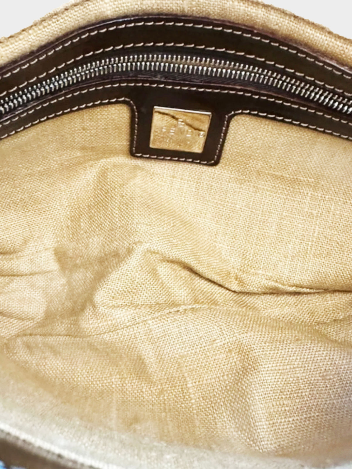 Fendi 1997 Rare Multicolor Specchietti Mirror and Pearl Embroidery Baguette Bag