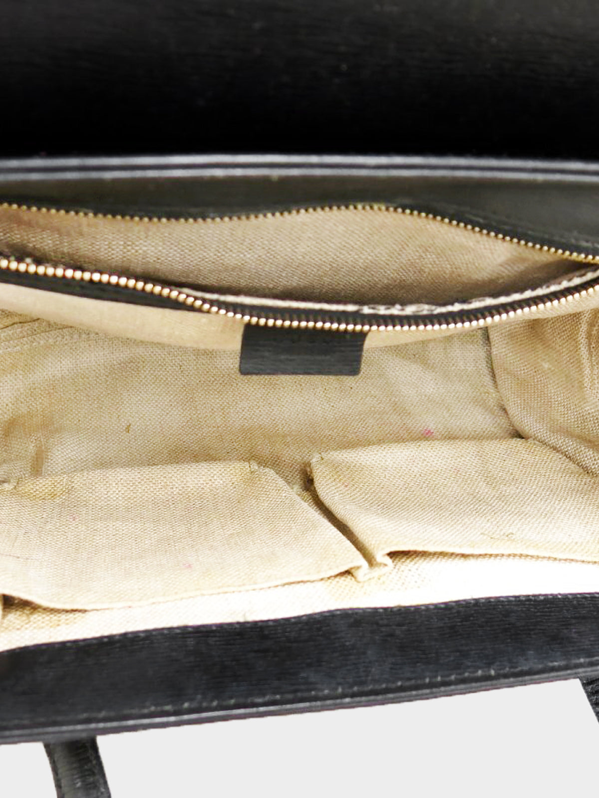 Gucci 2000s Black Leather Bamboo Bullet Top Handle Bag