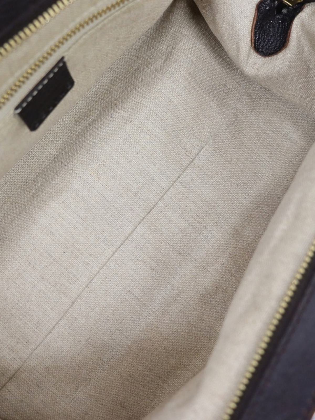 Celine AW 2004 Brown White Triomphe Nylon Leather Handbag
