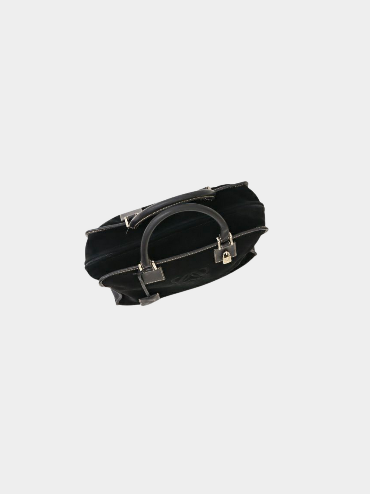 Loewe 2000s Black Suede and Leather Amazona 36 Bag
