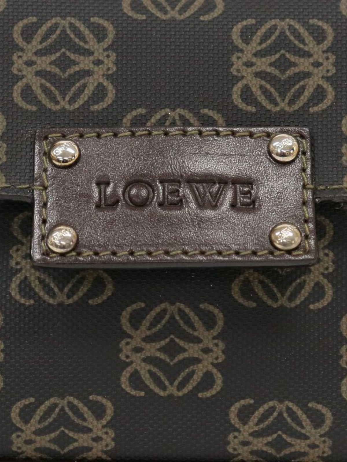 Loewe 2000s Brown Anagram PVC Leather Mini Shoulder Bag