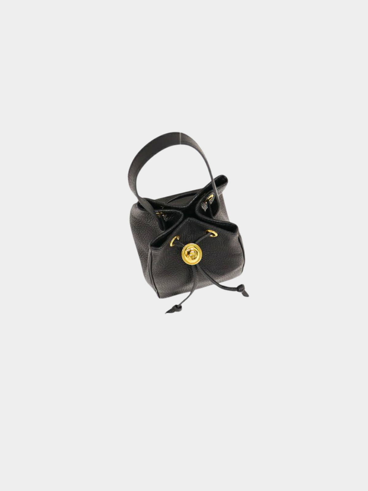 Christian Dior 2000s Black Leather CD Oval Mini Handbag