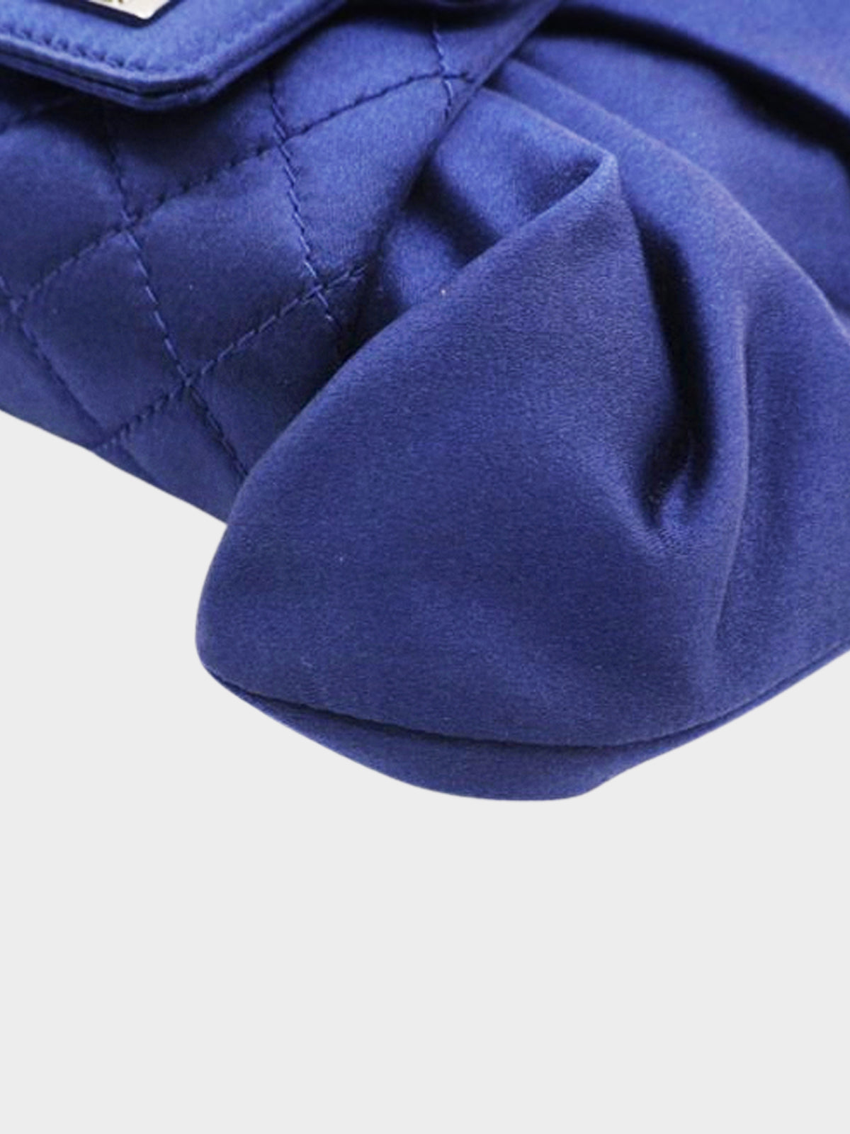 Chanel 2008-2009 Blue Satin Evening Bow Bag