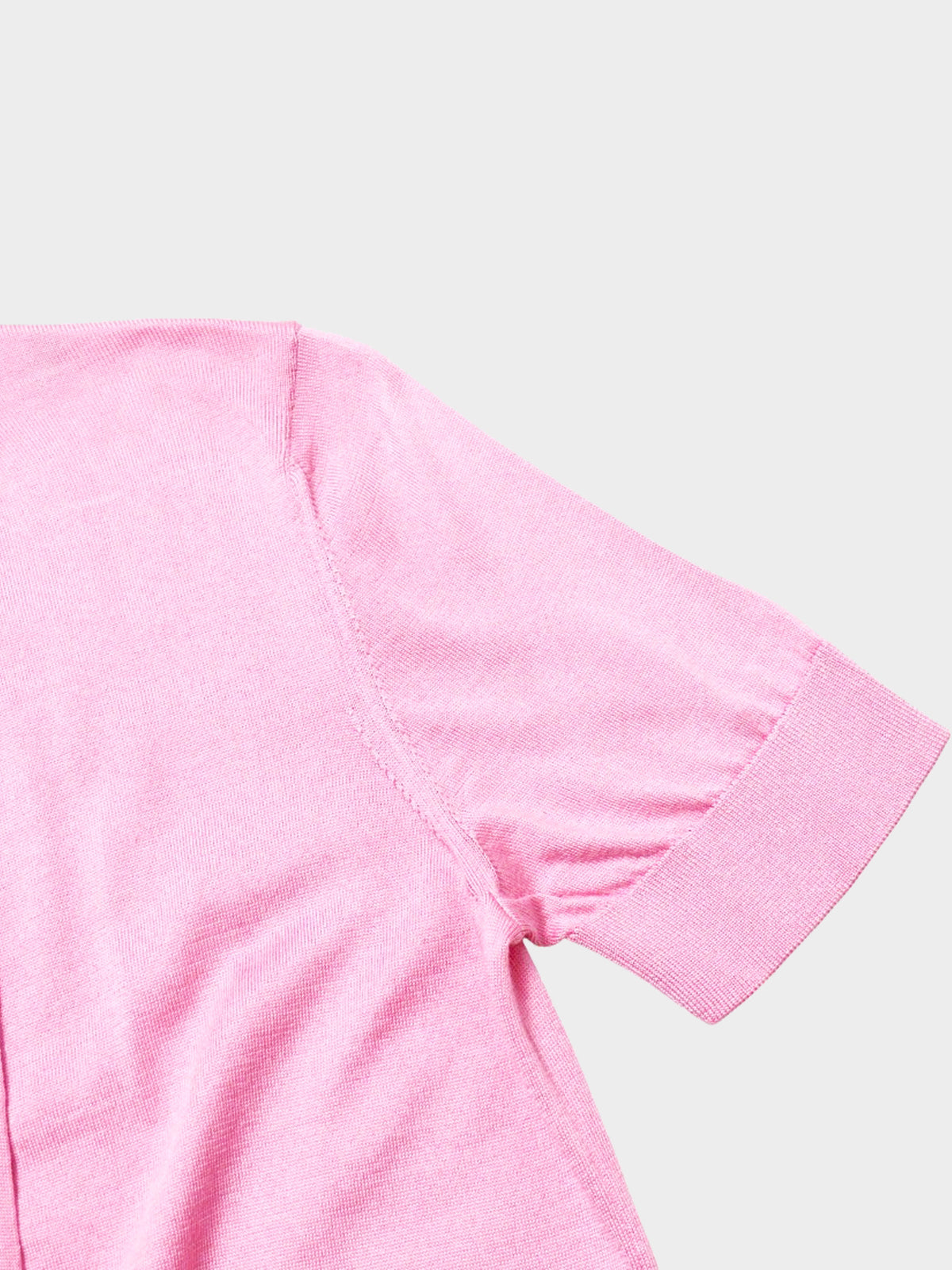 Dolce and Gabbana 2010s Pink Silk Ascot Collar Knit Top