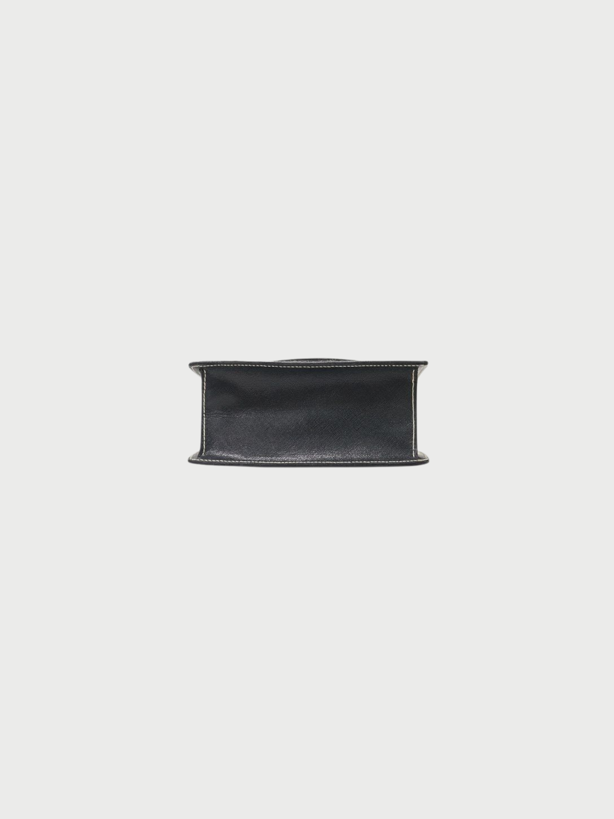 Prada 2000s Navy Saffiano Leather Logo Shoulder Bag