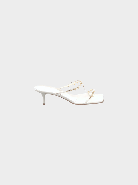 Giuseppe Zanotti 2000s White Leather Pearl Heels