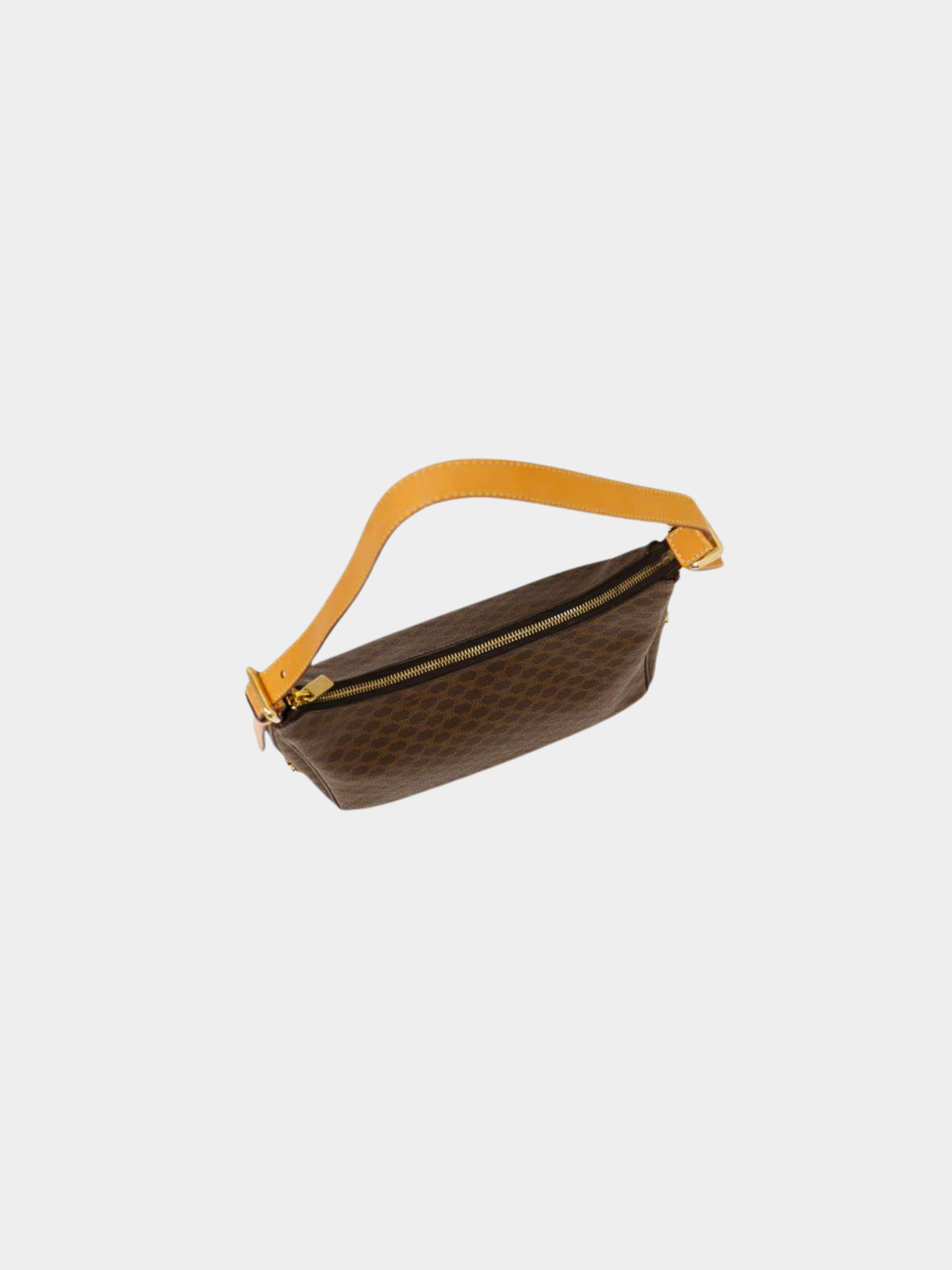 Celine 2000s Brown Macadam PVC One-Shoulder Bag