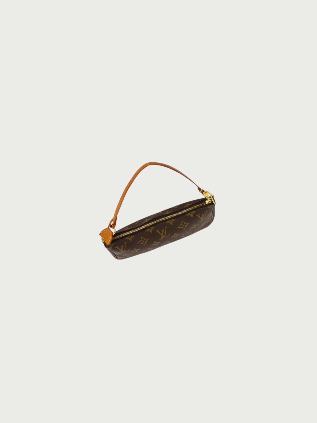 Louis Vuitton 2000 Brown Monogram Leather PVC Pochette Accessoires