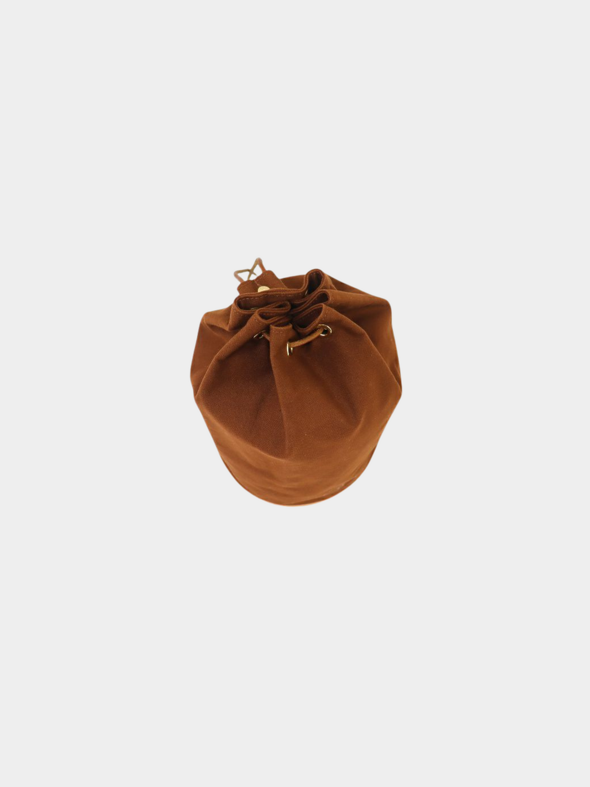 Hermès 2000s Brown Canvas Leather Polochon Mimile Bag