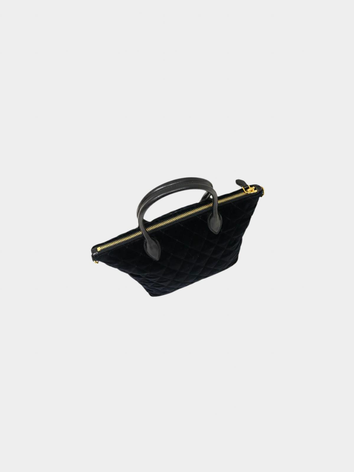 Prada 2000s Black Quilted Velour 2-Way Bag