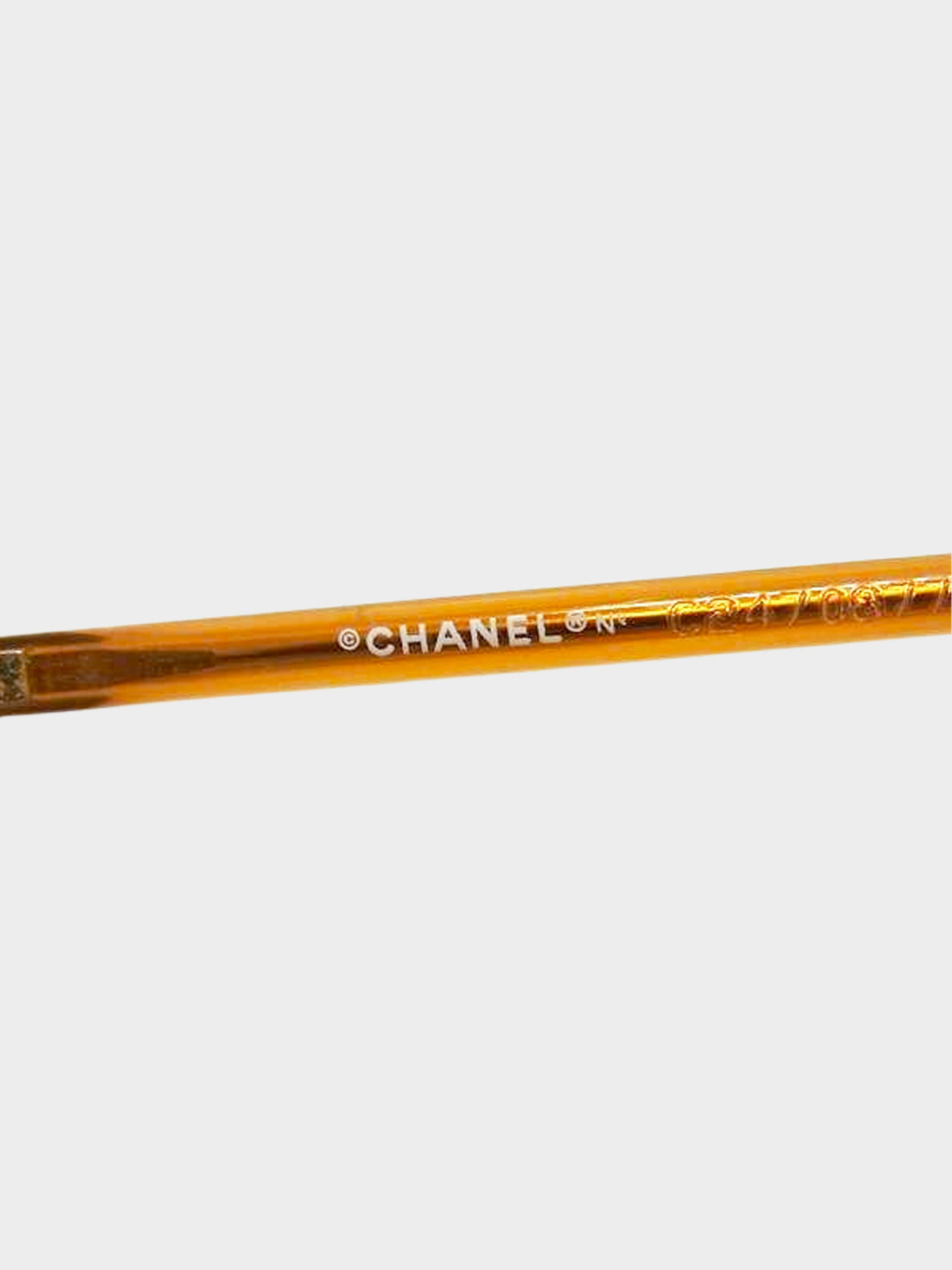 Chanel 1990s-2000s Brown CC Rhinestone Oval Frame Sunglasses
