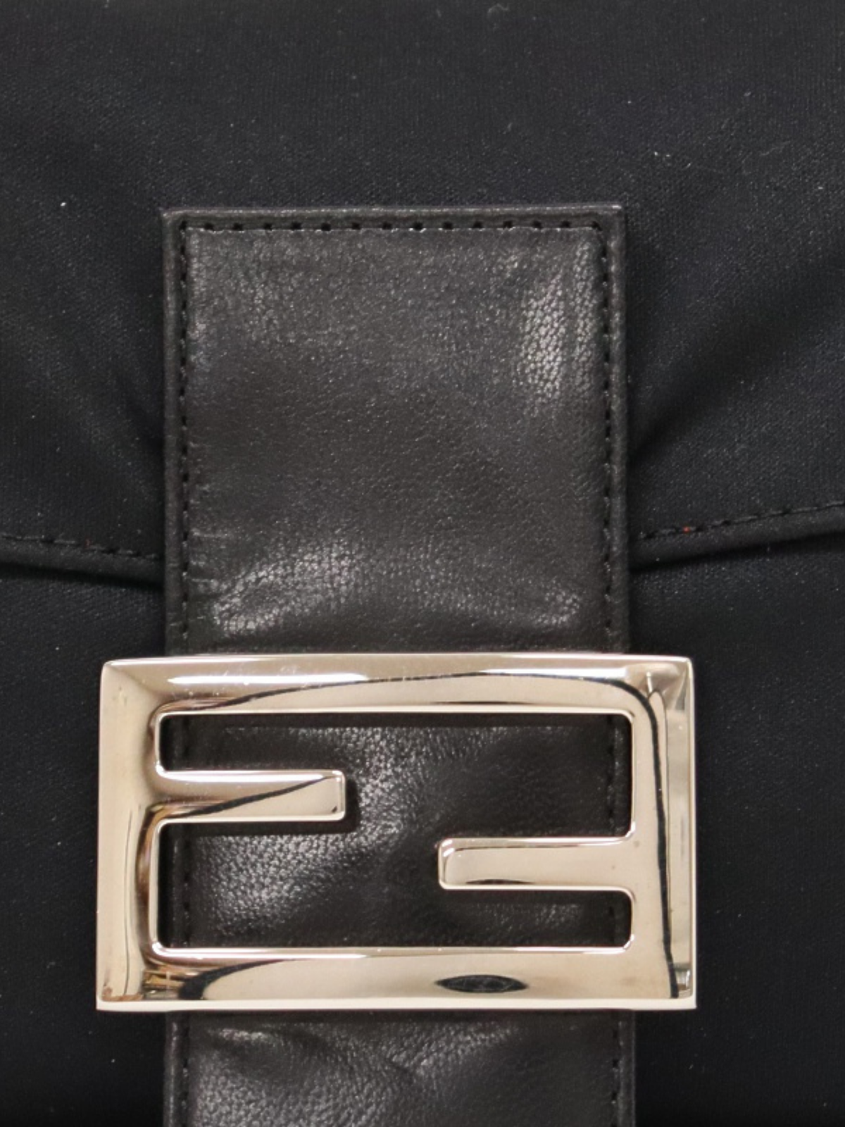 Fendi 1997 Black Jersey Mamma Baguette Bag
