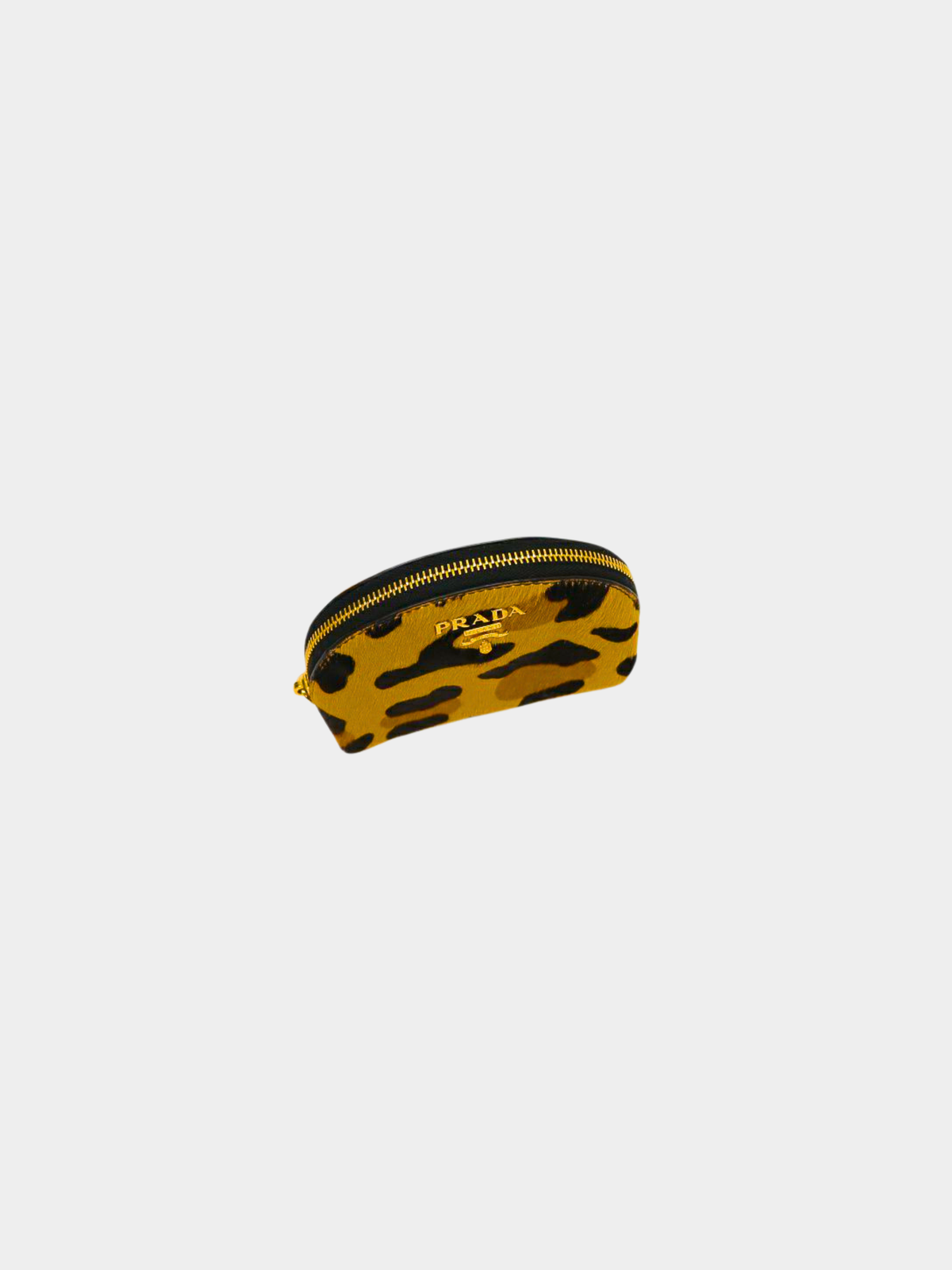 Prada 2000s Brown Black Leopard Haircalf Mini Pouch