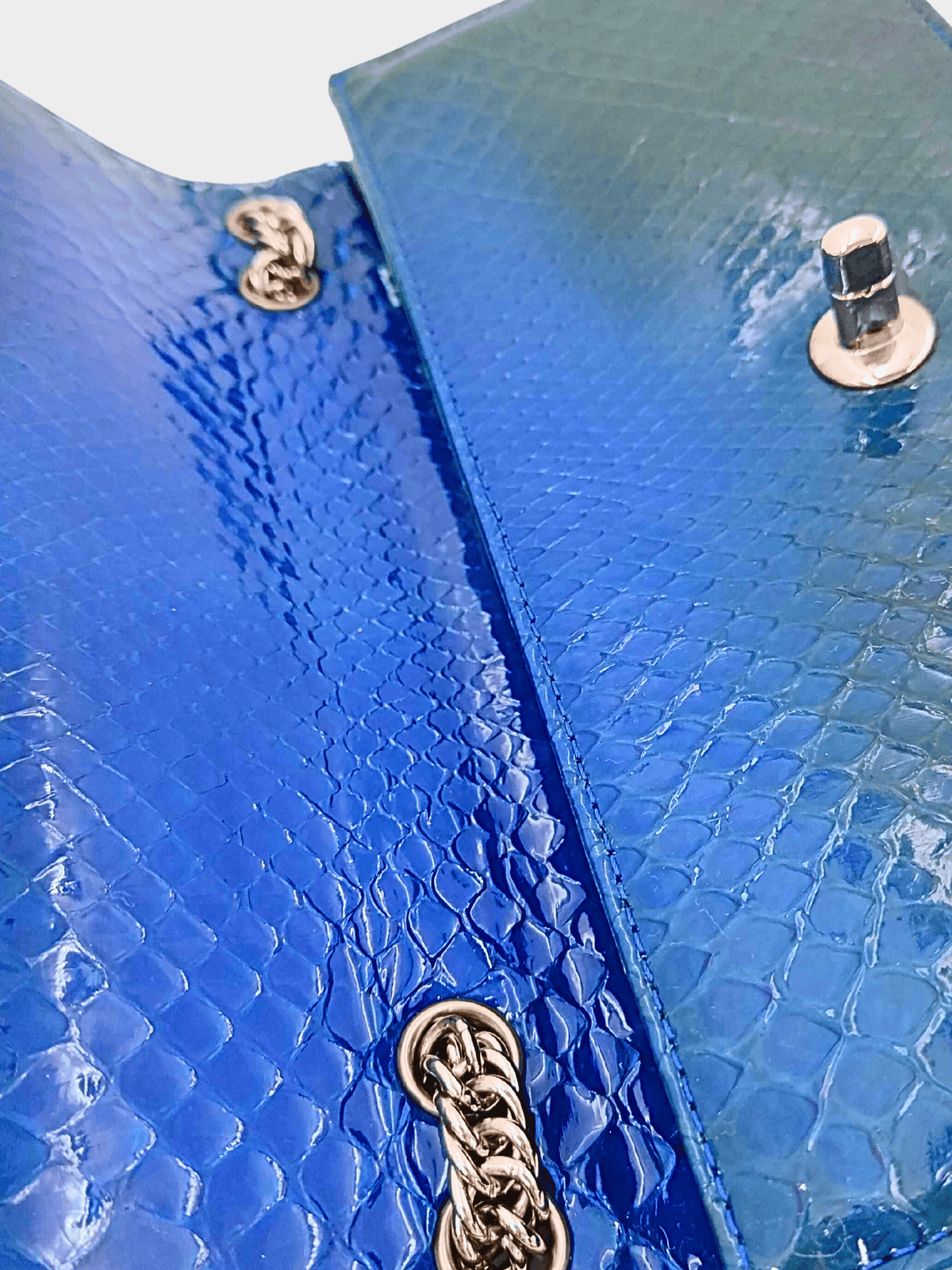 Chanel 2008-2009 Rare Turquoise Python Flap Bag