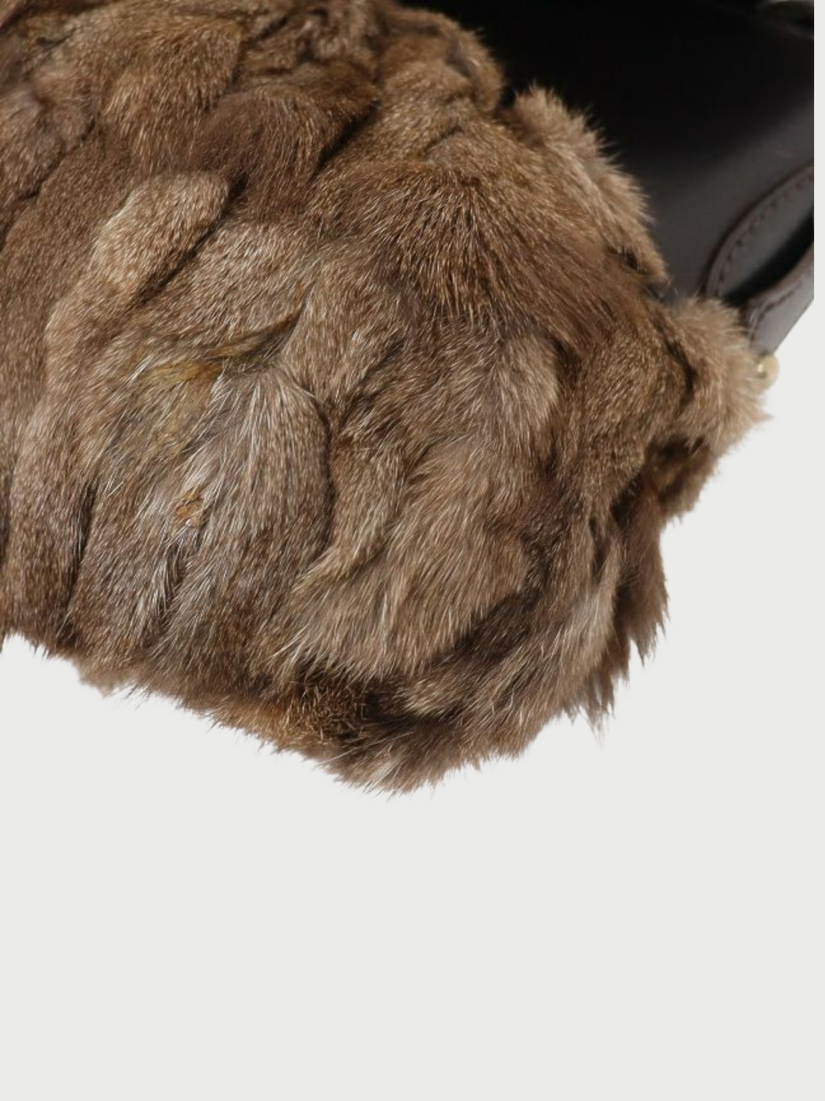 Fendi 2000s Brown Fur Leather One-Shoulder Bag