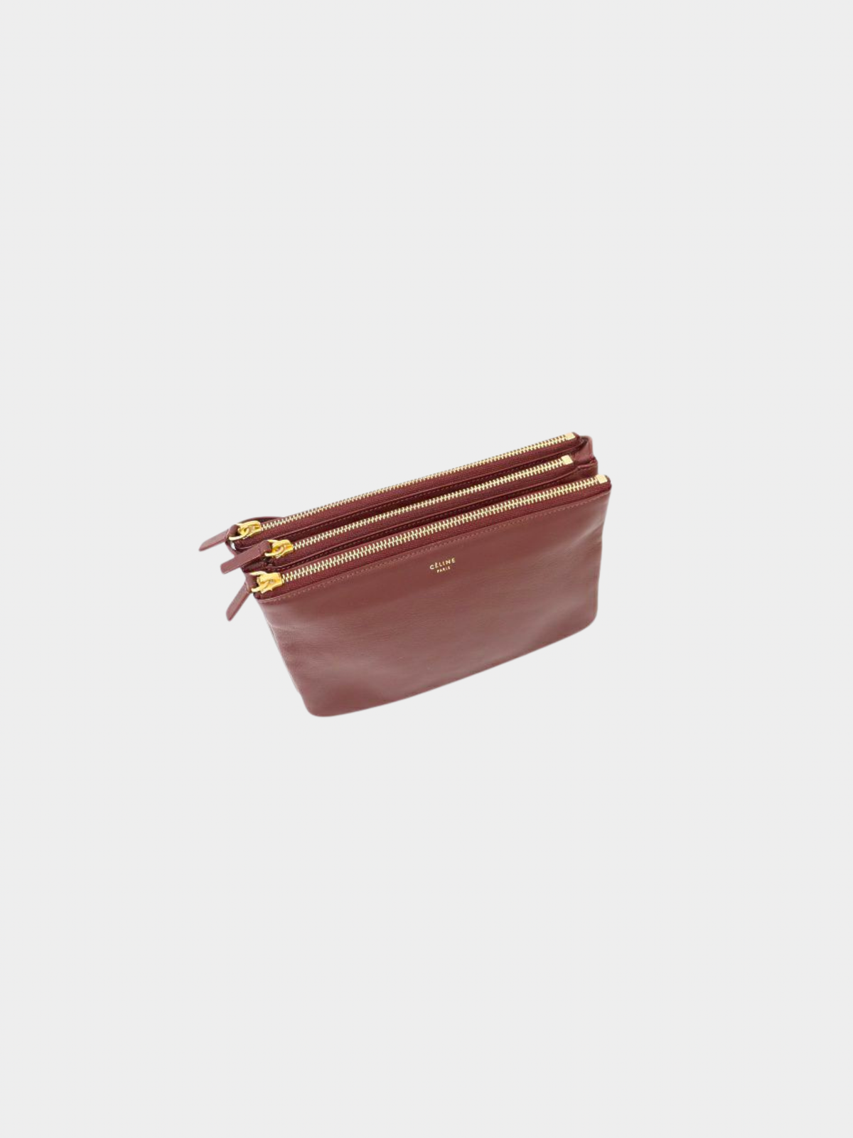 Celine 2010s Bordeaux Leather Trio Small Bag