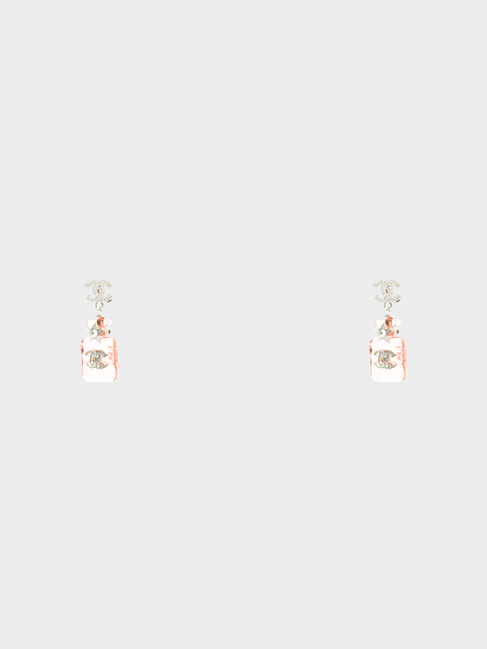 Chanel 2020s Coco Mark Perfume Bottle Perfume Bottle Rhinestone Earrings