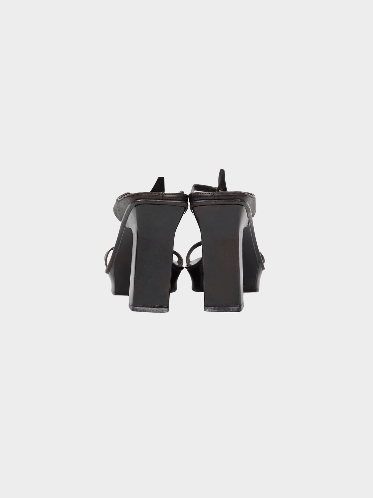 Prada SS 1999 Dark Brown Block Platform Heels